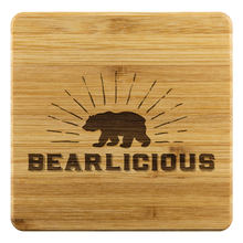 Load image into Gallery viewer, Bearlicious Bamboo Coaster Set - Bearified Gear