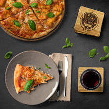 Load image into Gallery viewer, Woof Circle Bamboo Coaster Set - Bearified Gear