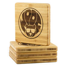 Load image into Gallery viewer, Woof Circle Bamboo Coaster Set - Bearified Gear