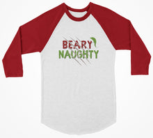 Load image into Gallery viewer, Beary Naughty 3/4 Christmas Shirt - Bearified Gear