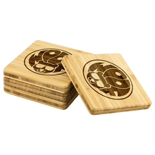 Load image into Gallery viewer, Woof Circle Bamboo Coaster Set - Bearified Gear
