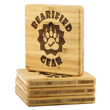 Load image into Gallery viewer, Bearified Gear Bamboo Coaster Set - Bearified Gear