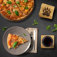 Load image into Gallery viewer, Bear Paw Bamboo Coaster Set - Bearified Gear